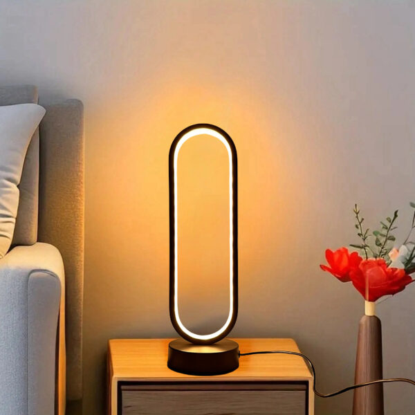 Living Room Black And White USB Ring Dimming LED Small Night Lamp Decoration - Image 3