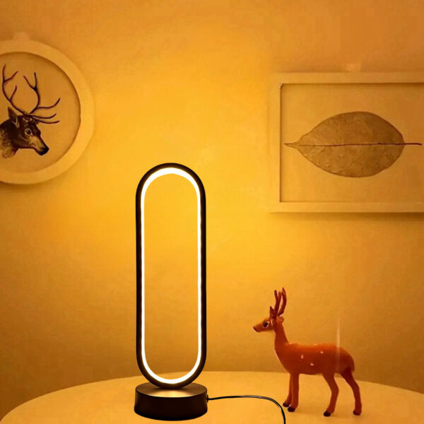 Living Room Black And White USB Ring Dimming LED Small Night Lamp Decoration - Image 5